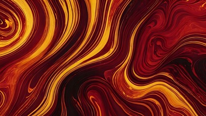 Obraz premium Molten gold and deep crimson swirl in a liquid firestorm, with bold highlights and a glowing, high-energy texture that feels powerful and dramatic