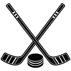 hockey stick and puck