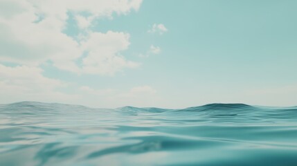 Obraz premium Tranquil ocean waves clear sky sunny day