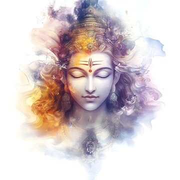Cosmic Painting of Ardhanarishvara, Embodiment of Divine Duality