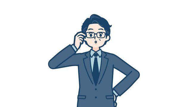 businessman middle_hold down glasses_with alpha channel.mov