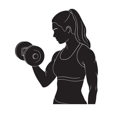 recommend clip art: dumbbell, fitness, gym female logo