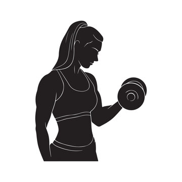 recommend clip art: dumbbell, fitness, gym female logo