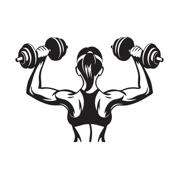 recommend clip art: dumbbell, fitness, gym female logo