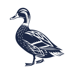 duck on a white background silhouette illustration