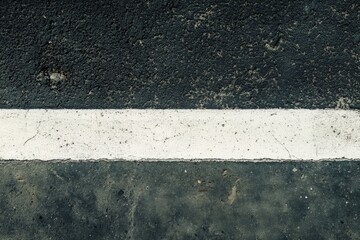 Fototapeta premium There is a road featuring a white arrow that points directly to the ocean