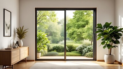 Modern living room large sliding glass door panels commercial aluminium frame