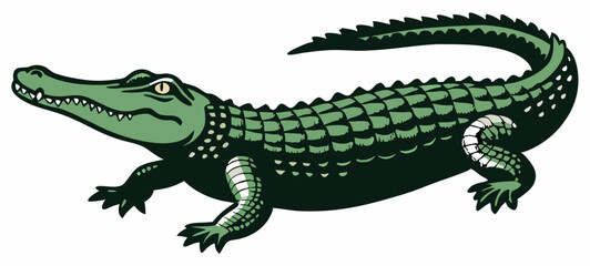 Obraz premium Crocodile vector, Simple color Design vector icon with white background. Wild Animal Vector., Cartoon vector, 2d vector 