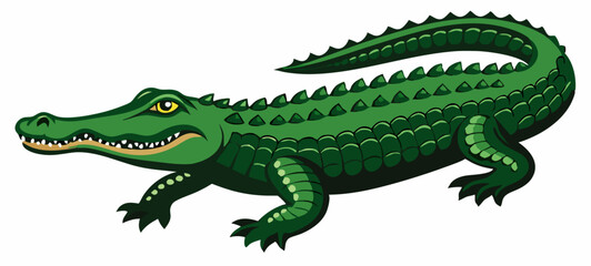 Obraz premium Crocodile vector, Simple color Design vector icon with white background. Wild Animal Vector., Cartoon vector, 2d vector 