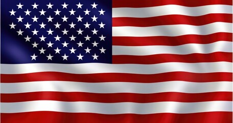 This is a close up view of an American flag waving in the wind