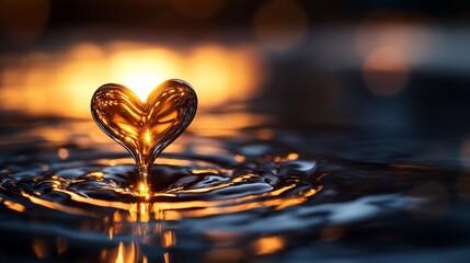 Golden Heart Water Drop: A Sunset Romance