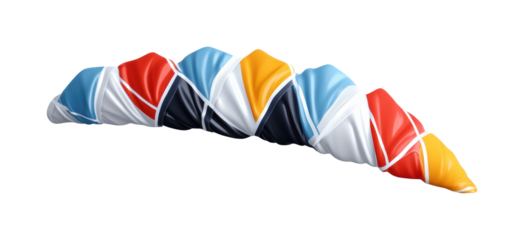 Colorful twisted cone design isolated on transparent background - Generative AI