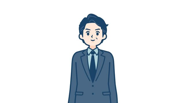 businessman middle_salute serious expression_with alpha channel.mov