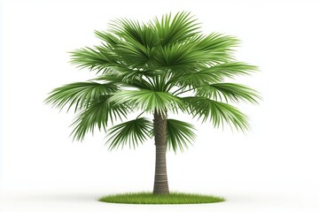 Fototapeta premium Growing Healthy Palm Trees Tropical Paradise Plant Photography Bright Environment Close-Up View Nature's Beauty