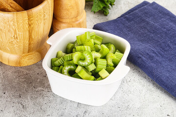 Vegan cuisine - Sliced celery stem