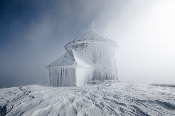 Śnieżka Mountain in winter