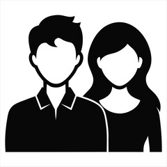 business man and woman silhouette. Man and woman silhouette. A clean black silhouette of a couple isolated on a white background.