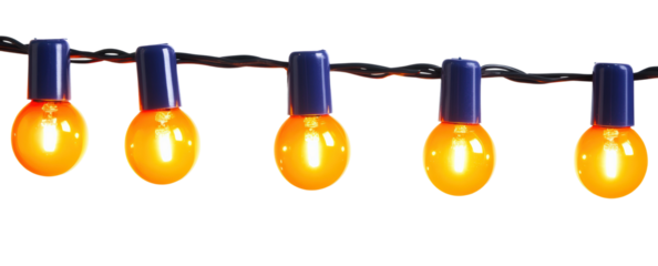 Illuminating orange lights for festive isolated on transparent background - Generative AI