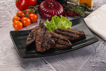 Grilled diet beef liver steak