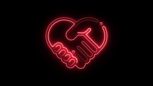 Glowing neon Respect icon icon isolated on black background. HD Video motion graphic animation