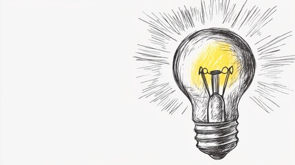 .Light bulb sketch. Electric light, energy concept.