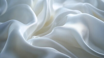 Obraz premium Soft white silk fabric draped elegantly in natural light revealing delicate textures