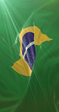 Flag of Brazil. Loop. 4K Vertical