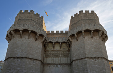 The majestic Serrano Towers of the city of Valencia