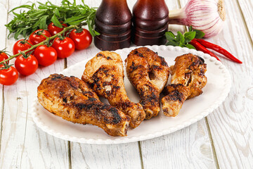 Hot and tasty chicken drumstick barbecue