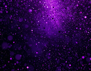 Dark purple glitter sparkle confetti abstract background and invite for Halloween night, Mardi Gras, birthday party, club, or Christmas