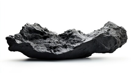 Black rock, isolated, studio, white background, product display