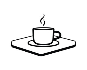 hot cup line art vector illustration