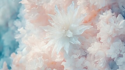 Delicate White Flower Cluster Soft Pastel Hues