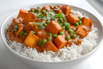 Delicious paneer tikka masala in a black bowl.
