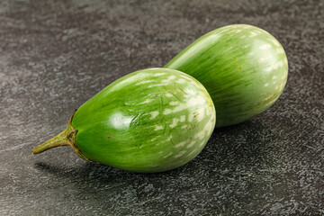 Ripe green mini eggplants heap