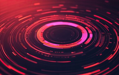 A vibrant, abstract pattern with circular designs in shades of red and pink, creating a sense of depth and movement.