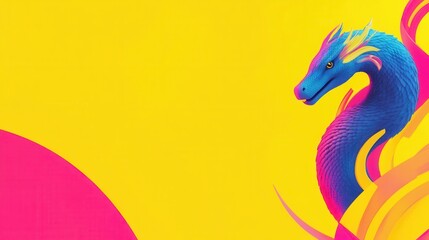 Obraz premium Vibrant dragon with bright colors