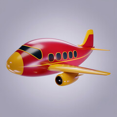 Digital illustration of a cartoon-style airplane. The background is a solid white.