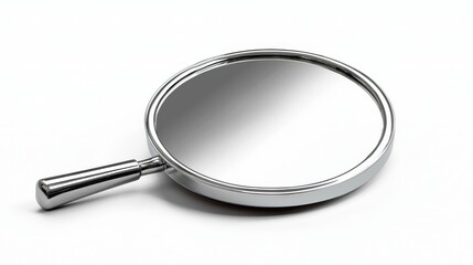 Classic Round Hand Mirror on White Background for Beauty and Decor