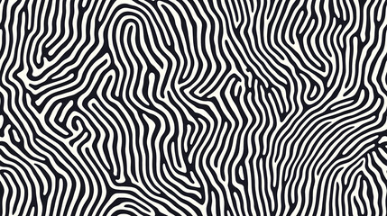 Black and White Fingerprint maze seamless pattern