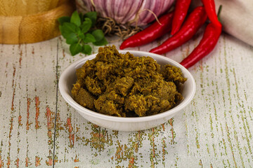 Yellow Thai spicy curry paste