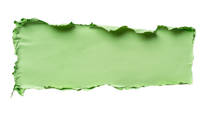 Fototapeta premium Green torn paper piece with transparent background for easy integration