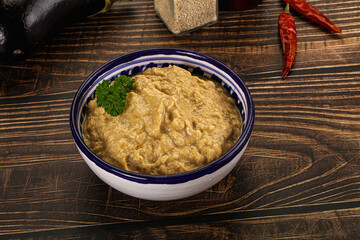 Eggplant dip - Mutabal with tahini paste