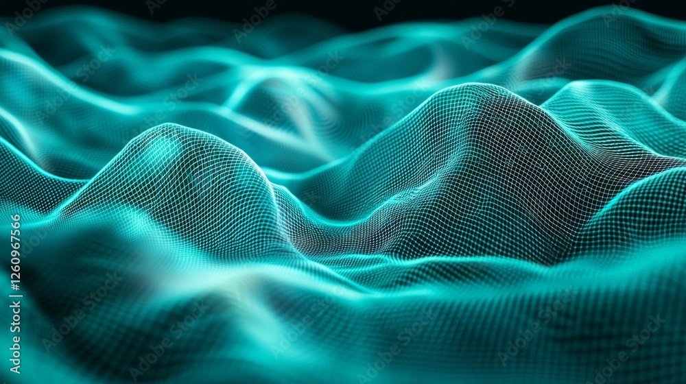 Poster this captivating blue green gradient evokes a sense of movement and tranquility, resembling gentle w