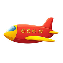 Digital illustration of a cartoon-style airplane. The background is a solid white.