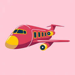 Digital illustration of a cartoon-style airplane. The background is a solid white.