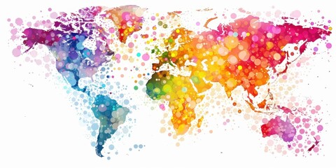 Colorful World Map Art Print