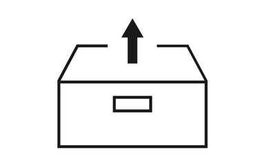Archive box with up arrow image icon, vector archive box with up arrow