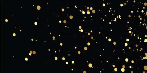 Glamorous Golden Confetti Falling Against a Midnight Black Background: Sparkling Glitter Texture Perfect for Luxury Brochure Covers, New Year’s Eve Parties, and Wallpaper Designs"
