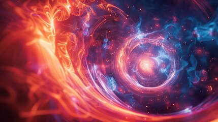 Obraz premium Abstract Energy Patterns in Colorful Technology Backgrounds Representing Digital Innovation and Futuristic Concepts